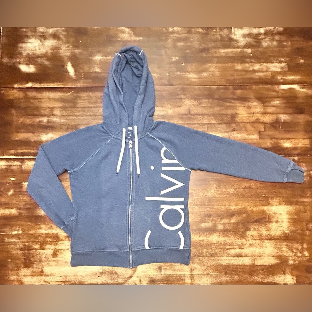 Calvin Klein Women’s full zip Blue Hoodie